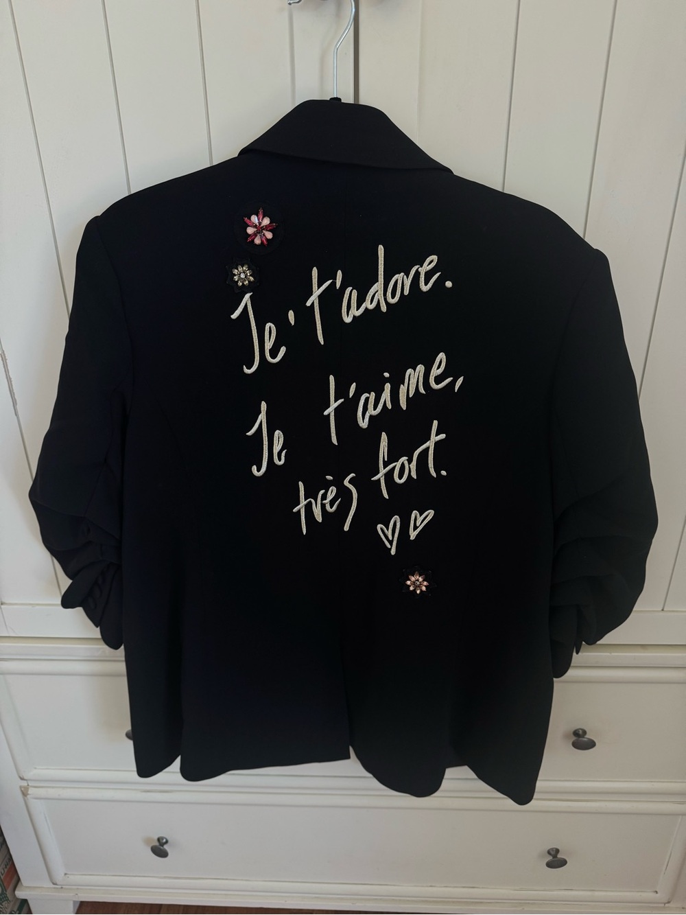 cinq a sept Black Embroidered & Beaded Blazer - Picture 2 of 6